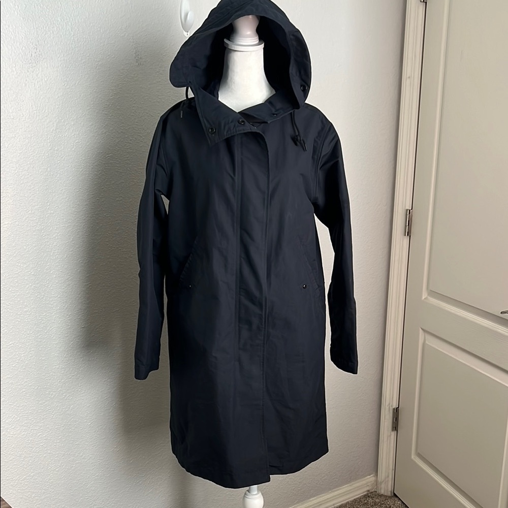 Everlane Renew Long Hooded Nylon Parka Blue Size XS
